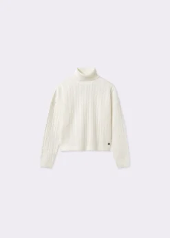 Jerséis|Punto*Brownie Jersey cuello alto trenzas Crudo