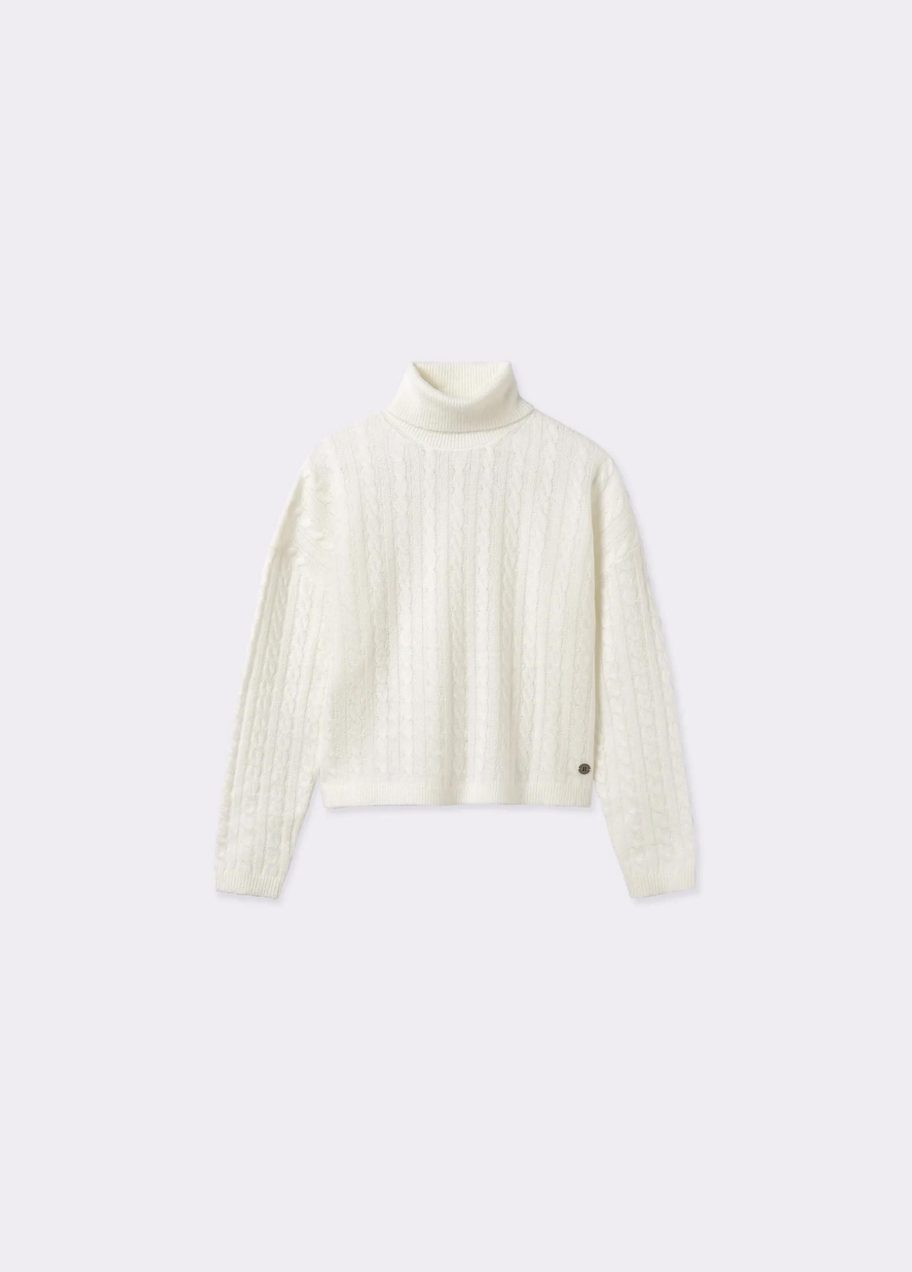 Jerséis|Punto*Brownie Jersey cuello alto trenzas Crudo