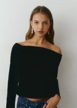 Jerséis|Punto*Brownie Jersey cuello bardot Negro