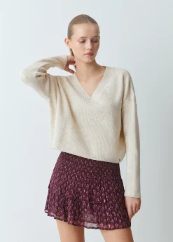 Jerséis|Punto*Brownie Jersey cuello pico básico Crudo