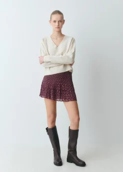 Jerséis|Punto*Brownie Jersey cuello pico básico Crudo