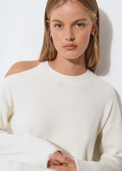 Jerséis|Punto*Brownie Jersey cut out chenilla Crudo