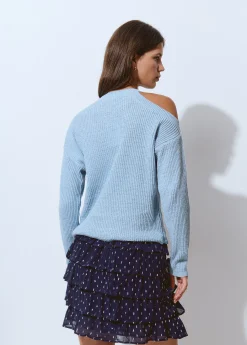 Jerséis*Brownie Jersey cut out hilo metalizado Celeste