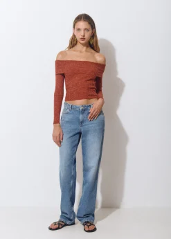 Jerséis*Brownie Jersey escote bardot Teja