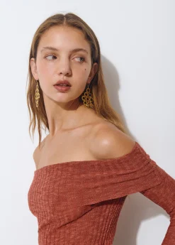 Jerséis*Brownie Jersey escote bardot Teja