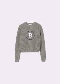Jerséis|Punto*Brownie Jersey escudo bordado Gris