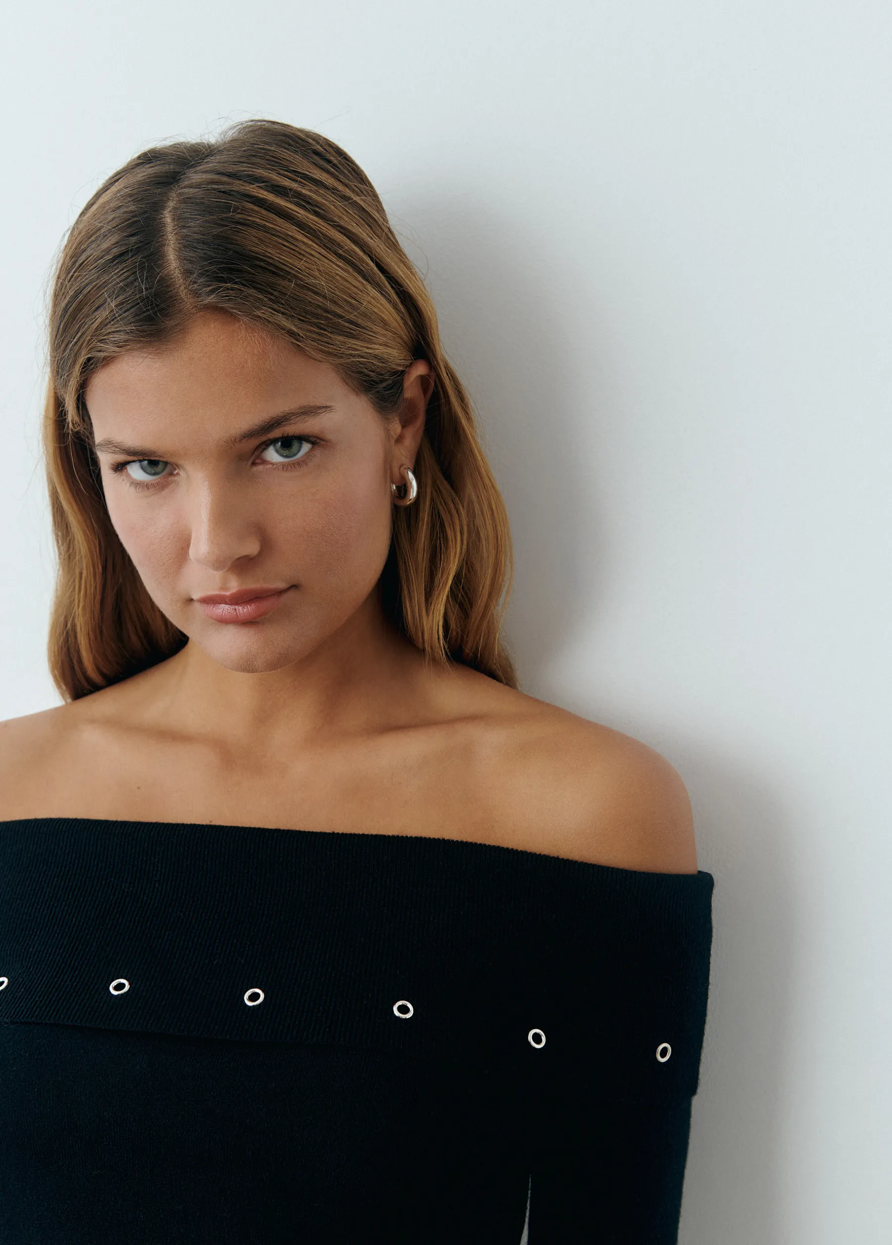 Jerséis|Punto*Brownie Jersey eyelets Negro