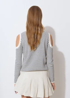 Jerséis|Punto*Brownie Jersey hombros chenilla raya Crudo