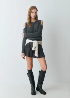 Jerséis|Punto*Brownie Jersey hombros descubiertos Antracita