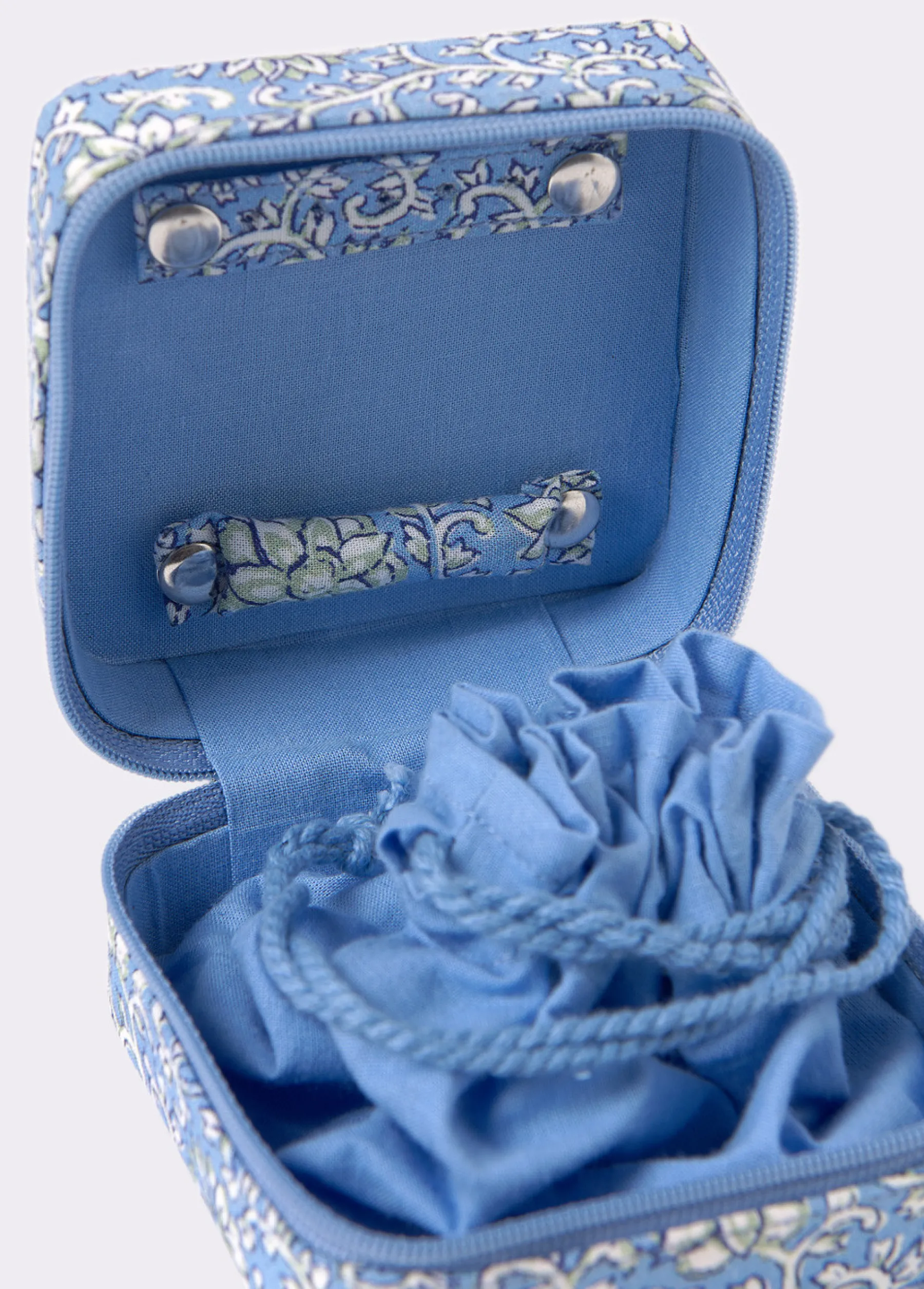 Accesorios De Viaje*Brownie Joyero cuadrado estampado Azul