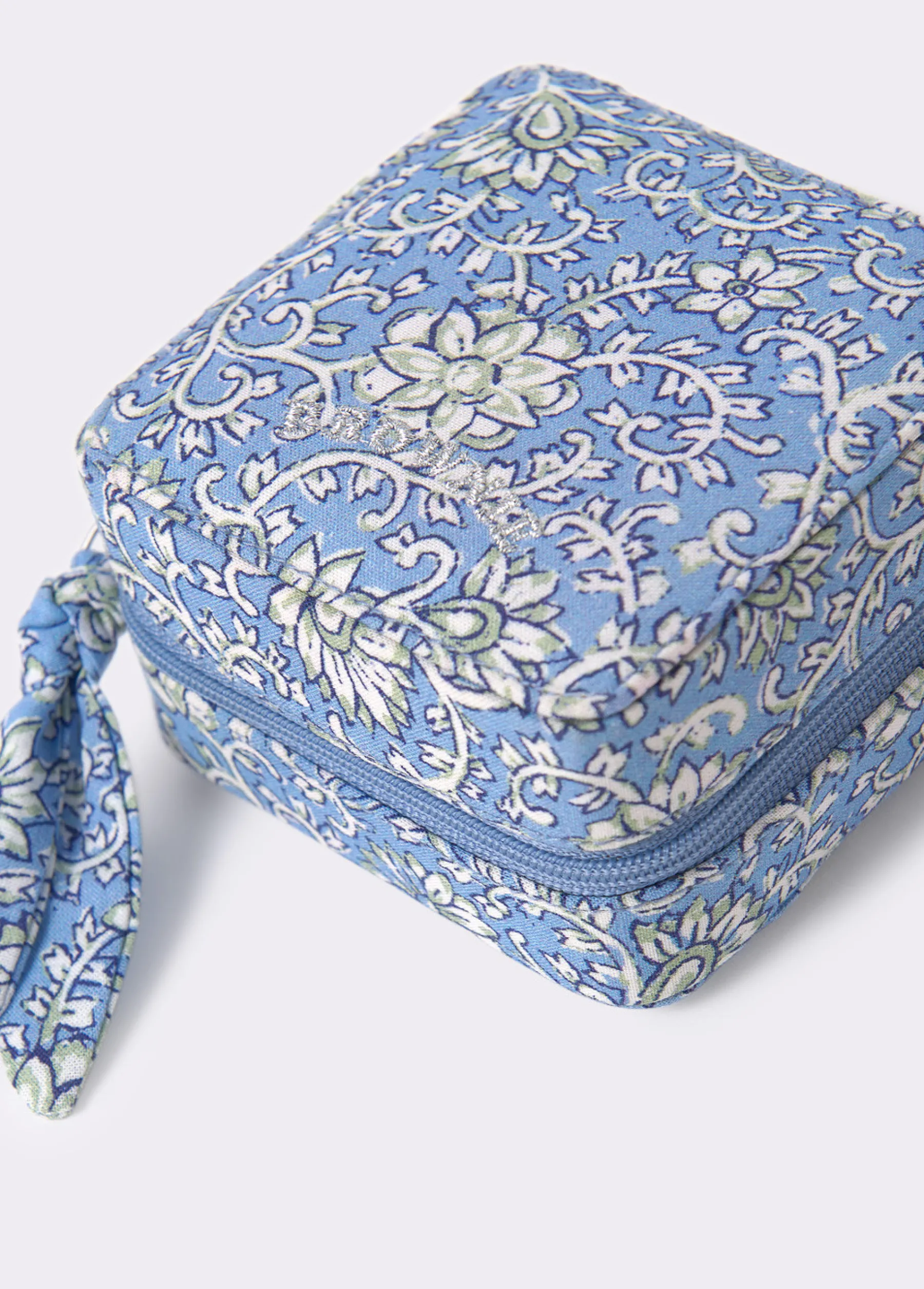 Accesorios De Viaje*Brownie Joyero cuadrado estampado Azul