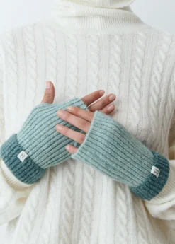 Guantes Y Mitones*Brownie Mitón bicolor lurex Verde