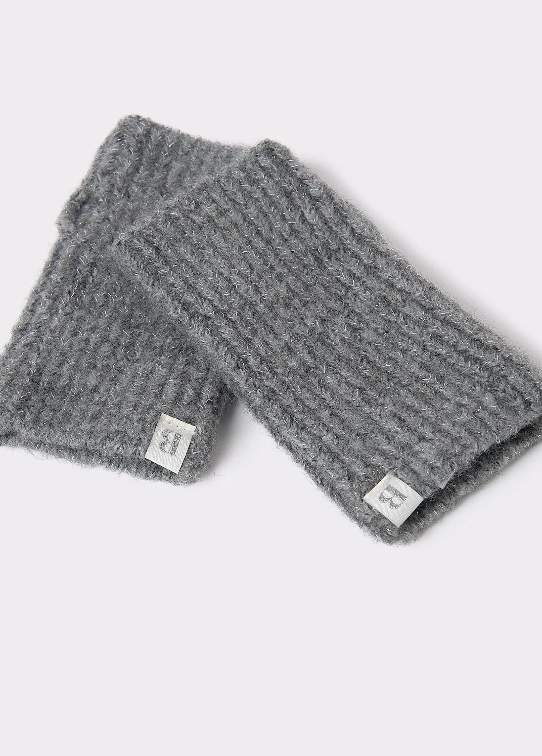 Guantes Y Mitones*Brownie Mitón bicolor lurex Grismedio