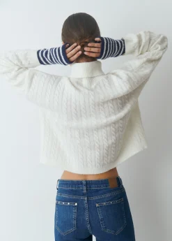 Guantes Y Mitones*Brownie Mitón rayas Azul