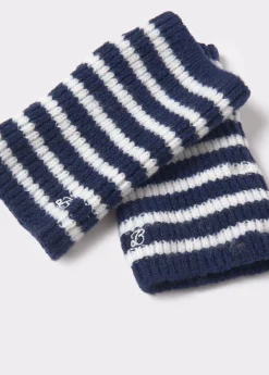 Guantes Y Mitones*Brownie Mitón rayas Azul