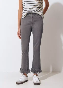 Pantalones*Brownie Pantalón bajo desflecado Antracita