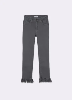 Pantalones*Brownie Pantalón bajo desflecado Antracita