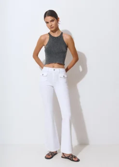 Pantalones*Brownie Pantalón campana bolsillos frontales