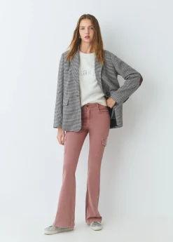 Pantalones*Brownie Pantalón campana cargo Rosado