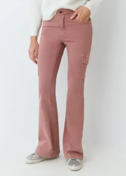 Pantalones*Brownie Pantalón campana cargo Rosado