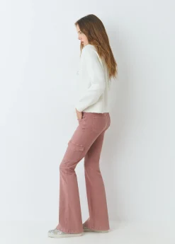 Pantalones*Brownie Pantalón campana cargo Rosado