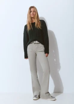 Pantalones*Brownie Pantalón campana cinturón Verde