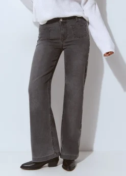 Pantalones|Jeans*Brownie Pantalón culotte bordado estrellas Gris