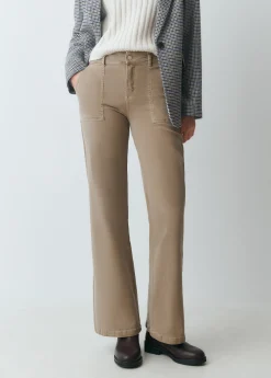 Pantalones*Brownie Pantalón culotte con bolsillos frontales Topo