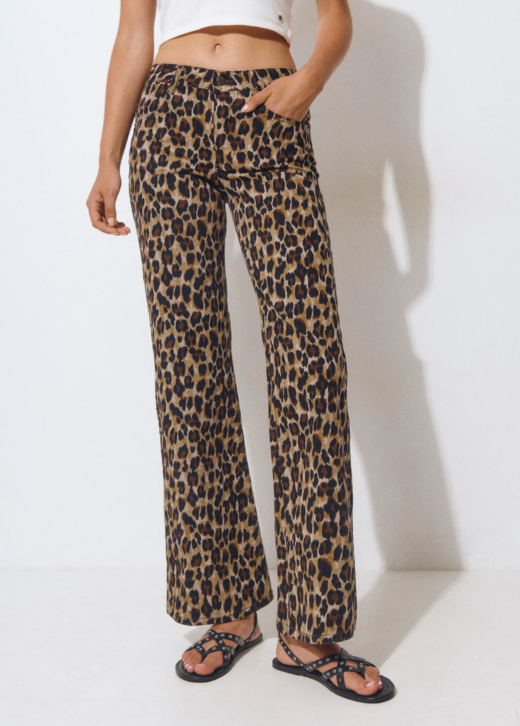 Pantalones*Brownie Pantalón estampado animal Marron