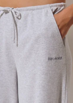 Pantalones*Brownie Pantalón felpa bordado Gris