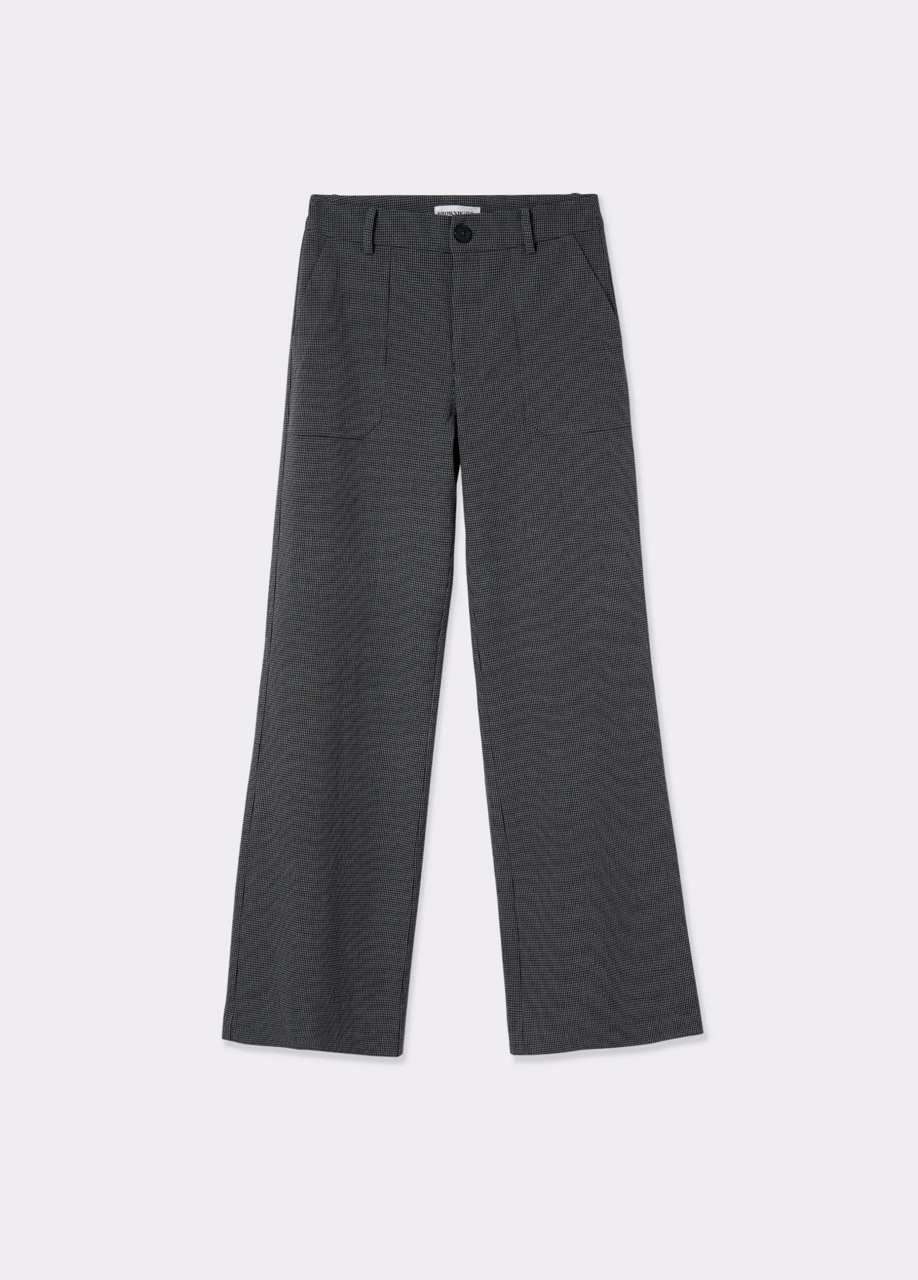 Pantalones*Brownie Pantalón flare cuadrito Gris