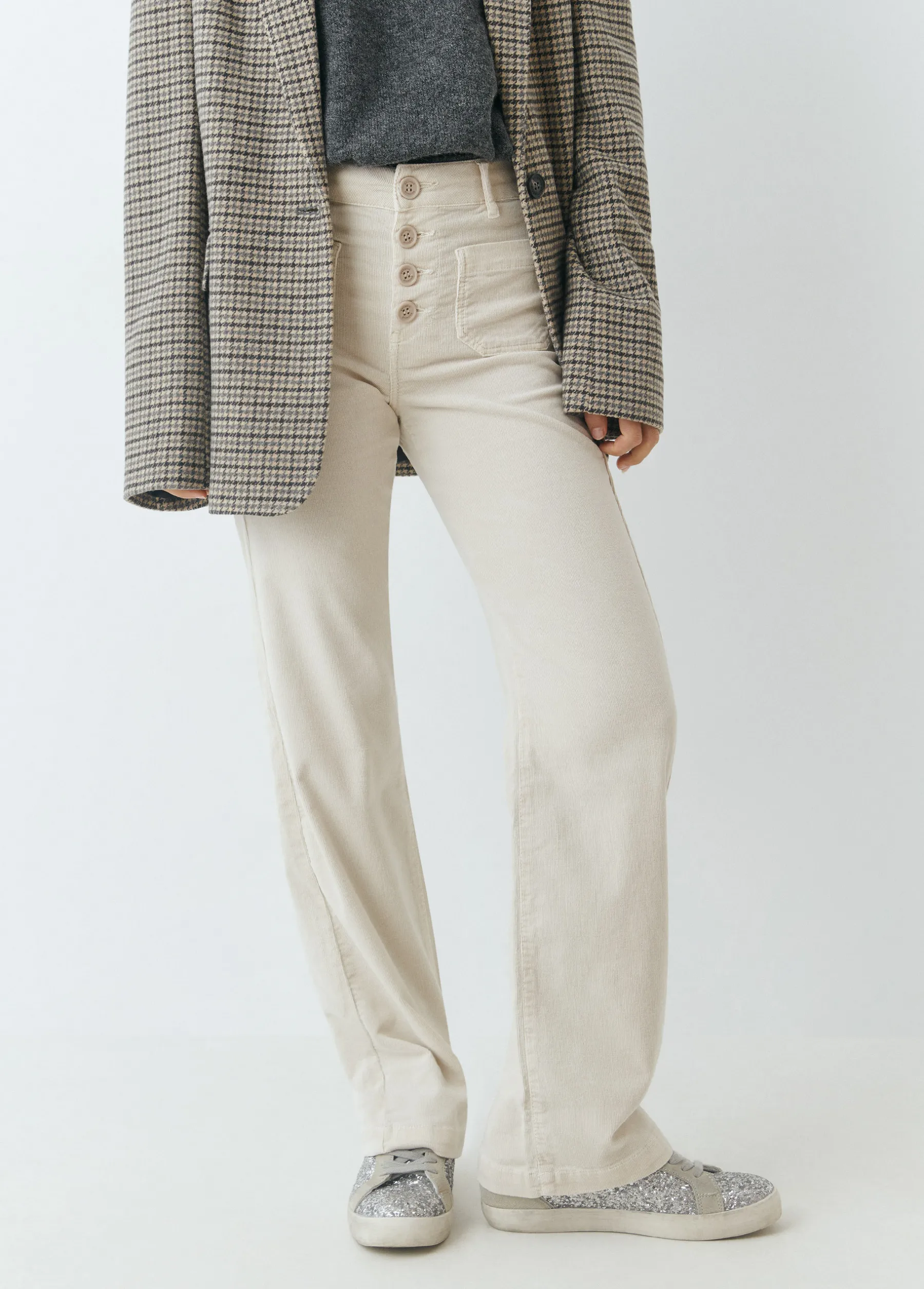 Pantalones*Brownie Pantalón pana culotte Crudo