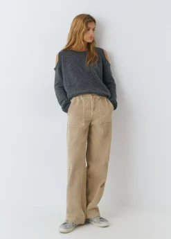 Pantalones*Brownie Pantalón pana recto Arena