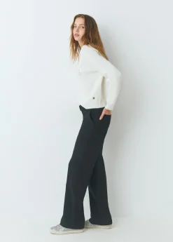 Pantalones*Brownie Pantalón recto con cinturón Negro