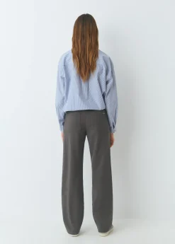 Pantalones*Brownie Pantalón recto con cinturón Topo