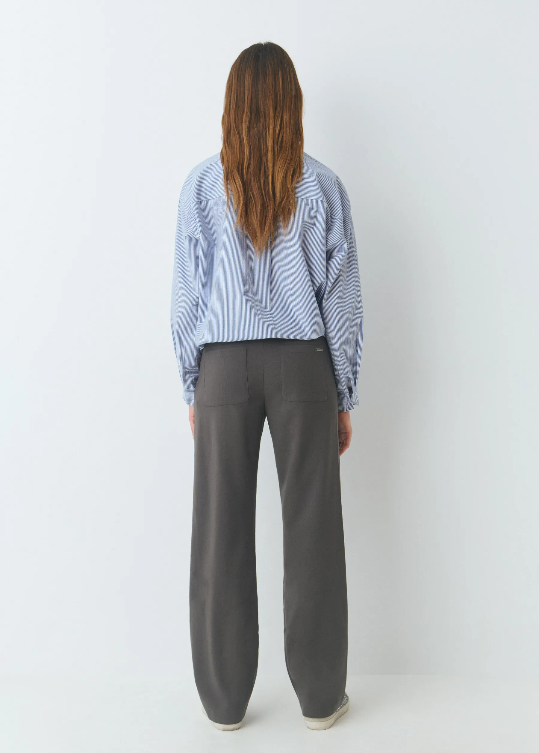 Pantalones*Brownie Pantalón recto con cinturón Topo