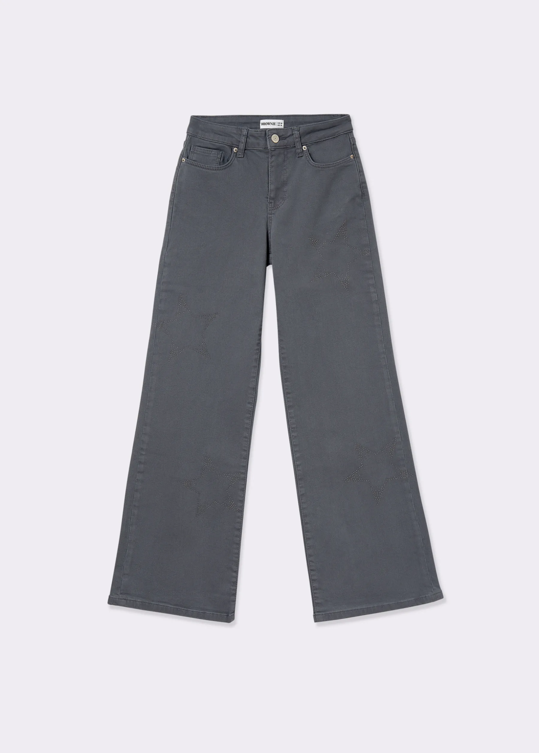 Pantalones*Brownie Pantalón recto estrellas Gris