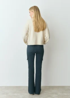 Pantalones*Brownie Pantalon campana cargo tachas Azulmarino