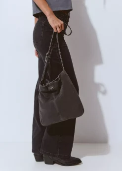 Bolsos*Brownie Shopper piel correa tachas Gris