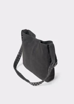 Bolsos*Brownie Shopper piel correa tachas Gris