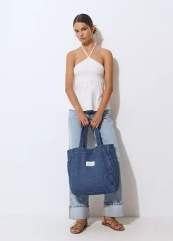 Bolsos*Brownie Shopper tejido denim Azuloscuro