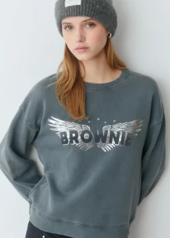 Sudaderas*Brownie Sudadera print alas Gris