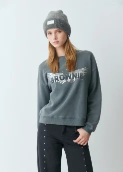 Sudaderas*Brownie Sudadera print alas Gris