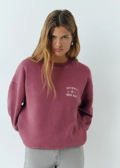 Sudaderas*Brownie Sudadera print espalda glitter Berenjena