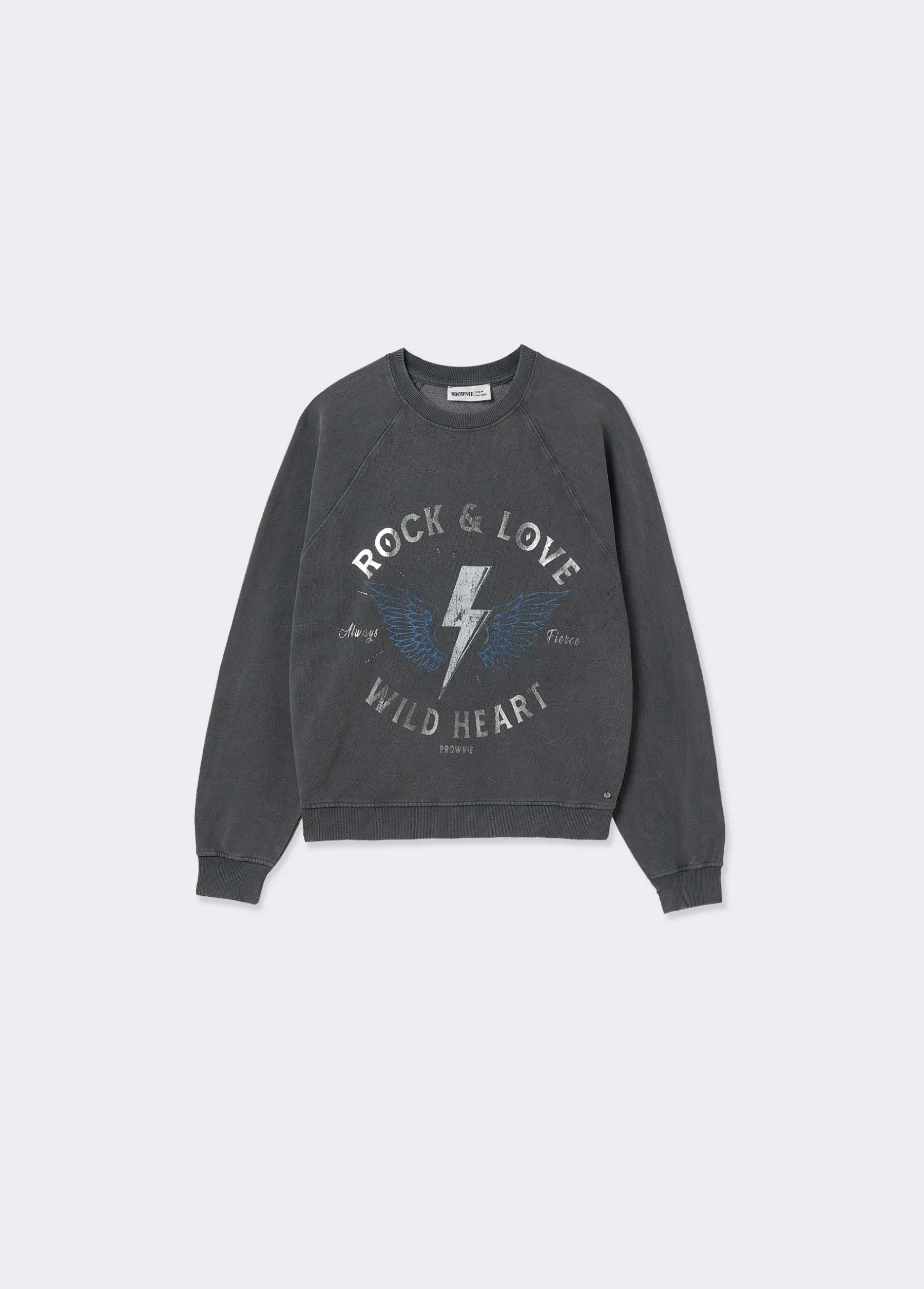 Sudaderas*Brownie Sudadera print posicional foil Grisoscuro