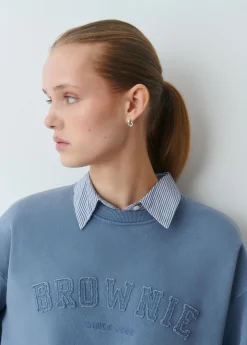 Sudaderas*Brownie Sudadera texto desflecado Azul