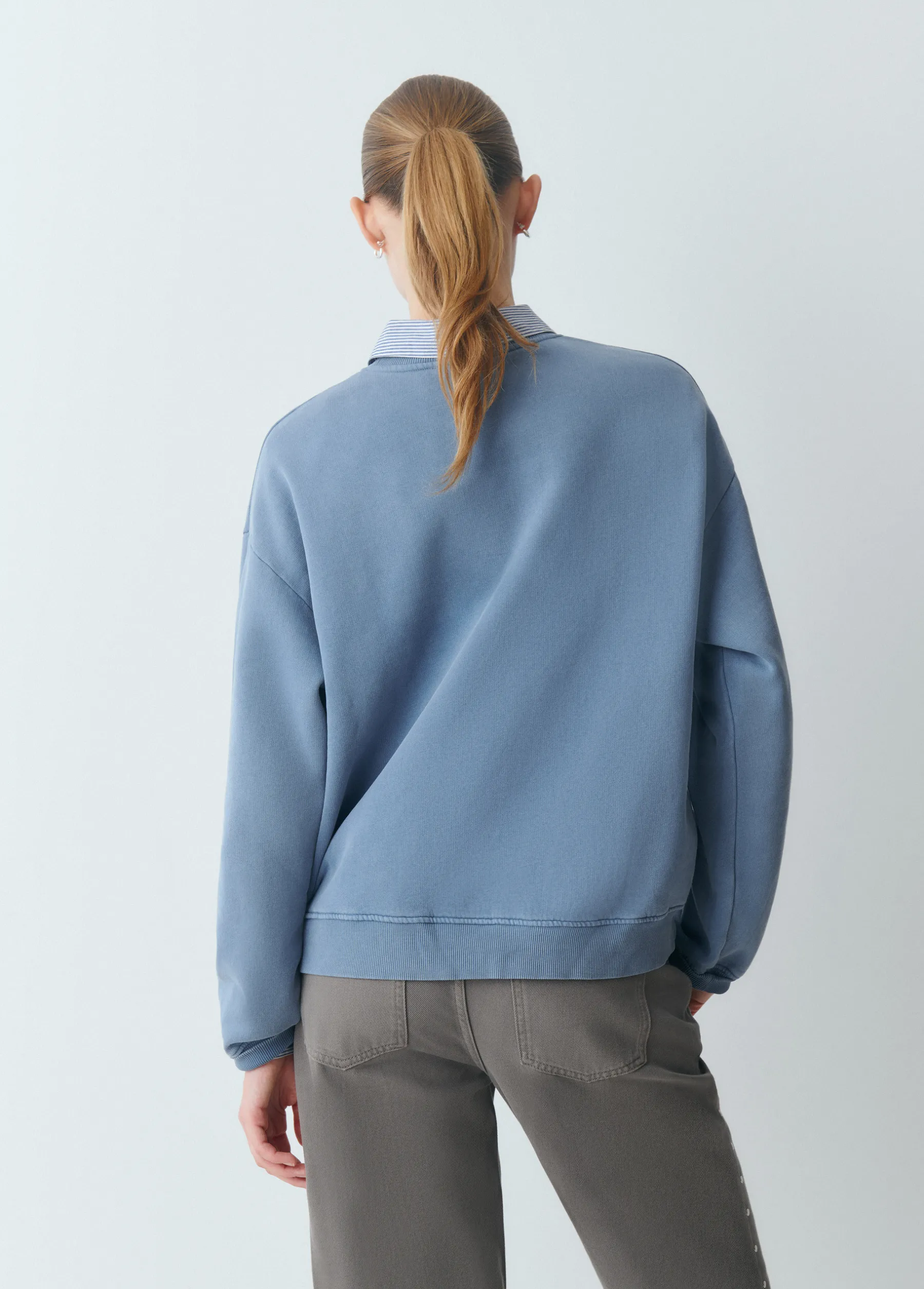 Sudaderas*Brownie Sudadera texto desflecado Azul