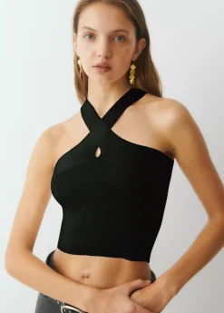 Camisetas Y Tops*Brownie Top punto cruzado Negro