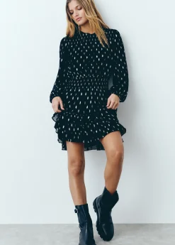 Vestidos Y Monos|Total Look*Brownie Vestido brillo smock cintura Negro