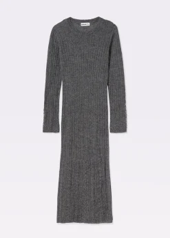 Vestidos Y Monos|Punto*Brownie Vestido calado manga larga Grisoscuro